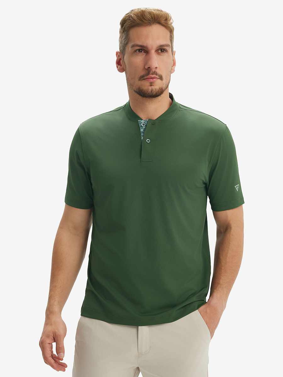 Moisture-Wicking Short Sleeve Henley Shirt