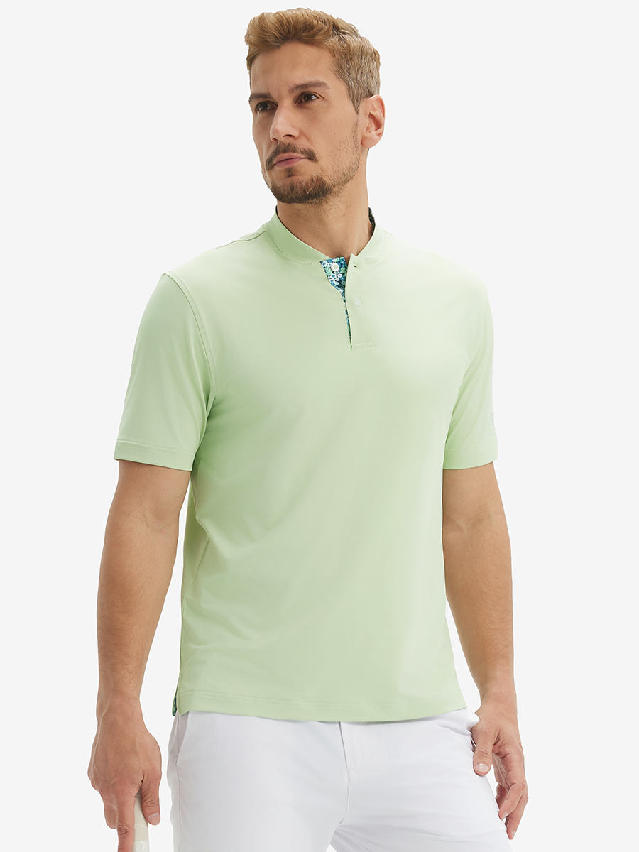 Moisture-Wicking Short Sleeve Henley Shirt