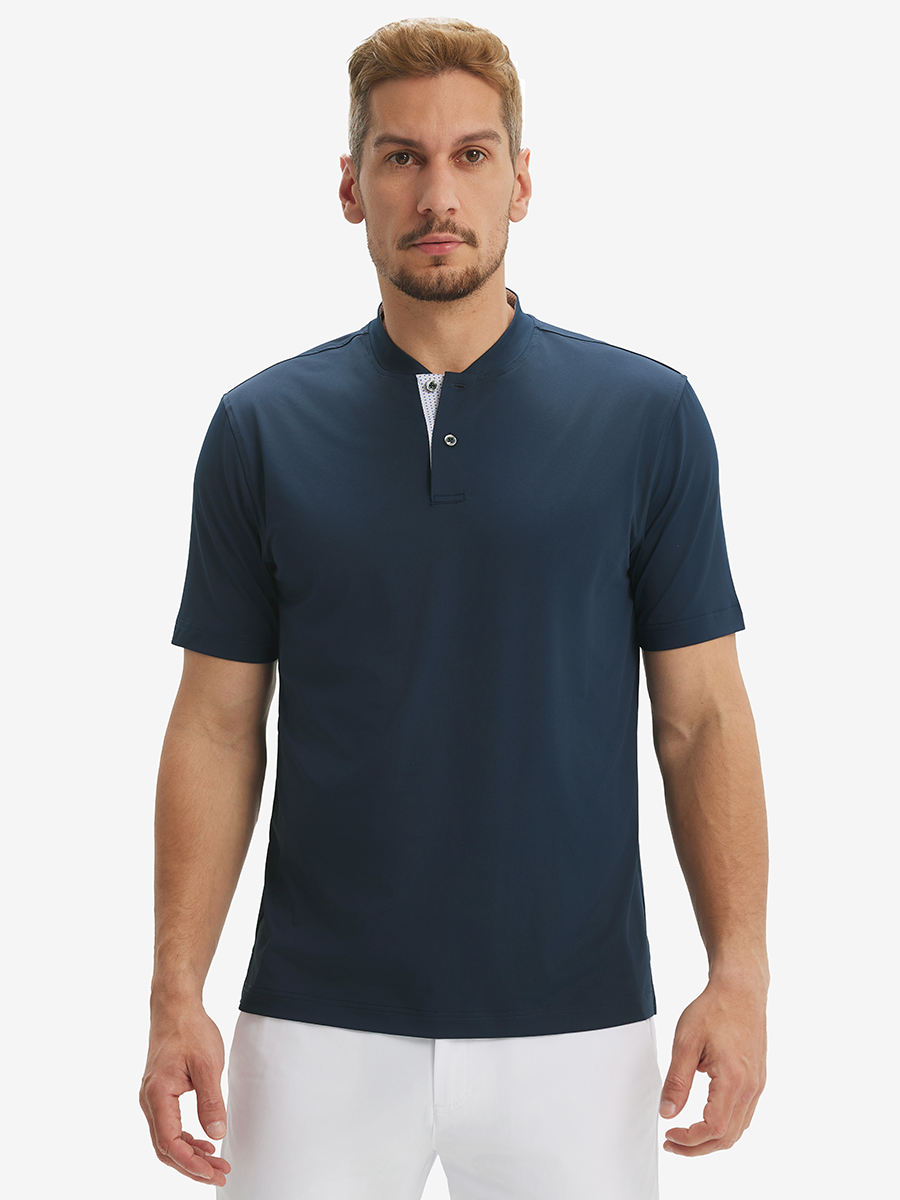 Moisture-Wicking Short Sleeve Henley Shirt