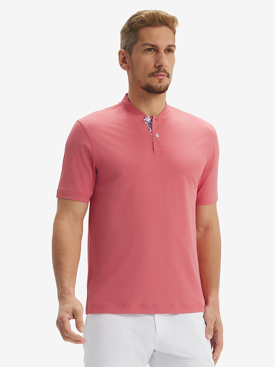 Moisture-Wicking Short Sleeve Henley Shirt
