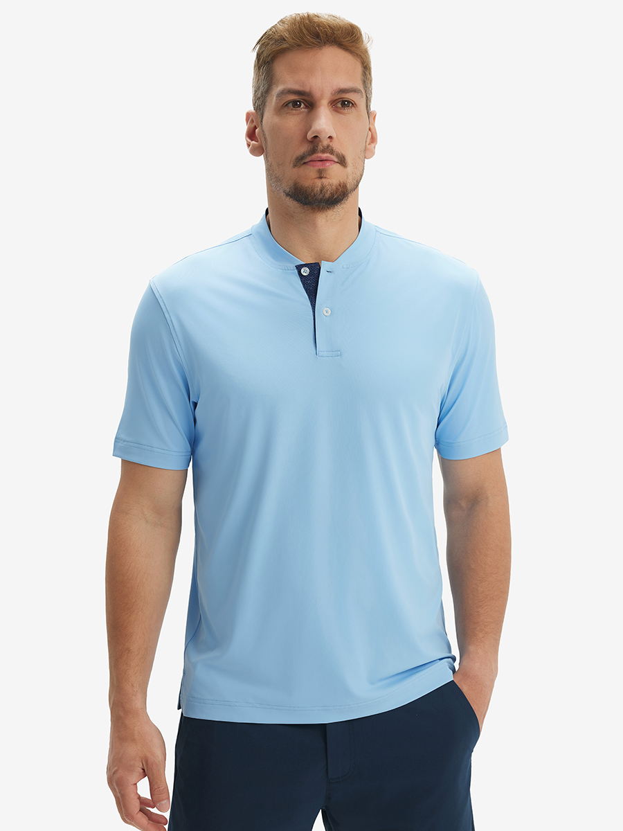 Moisture-Wicking Short Sleeve Henley Shirt