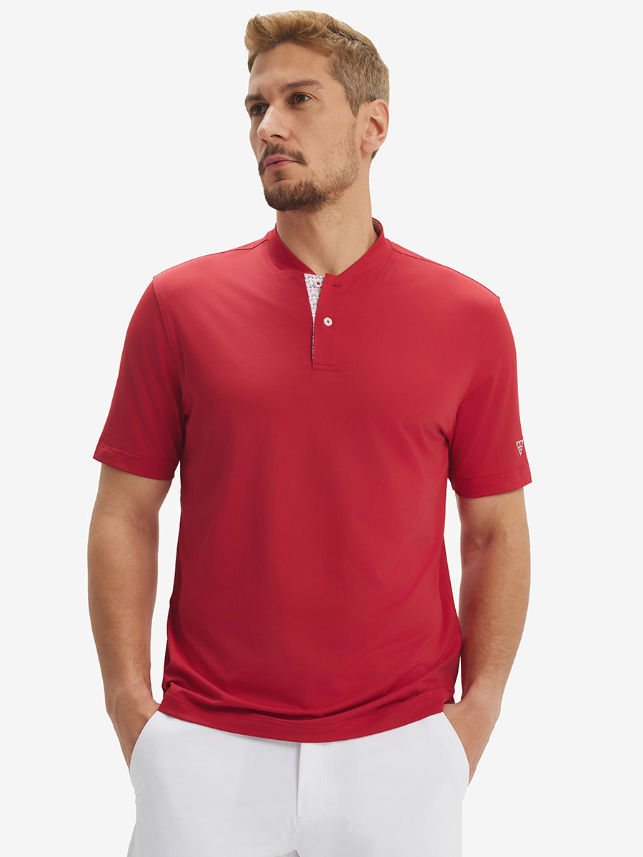 Moisture-Wicking Short Sleeve Henley Shirt