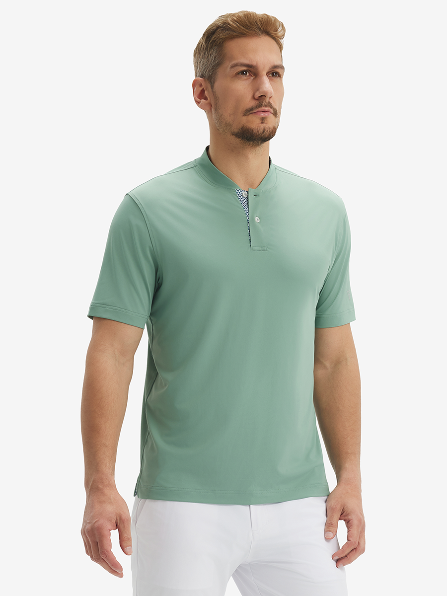 Moisture-Wicking Short Sleeve Henley Shirt