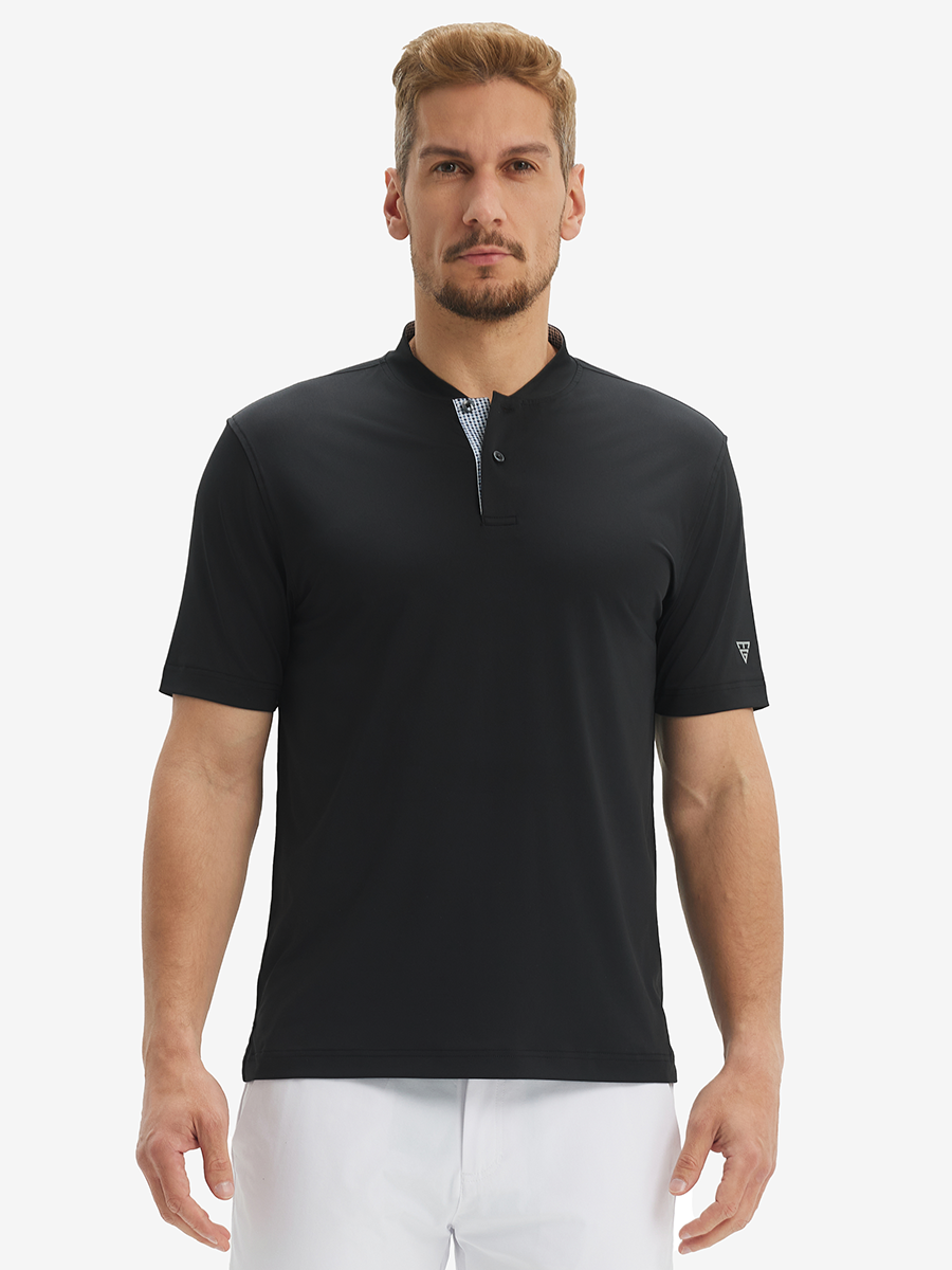 Moisture-Wicking Short Sleeve Henley Shirt
