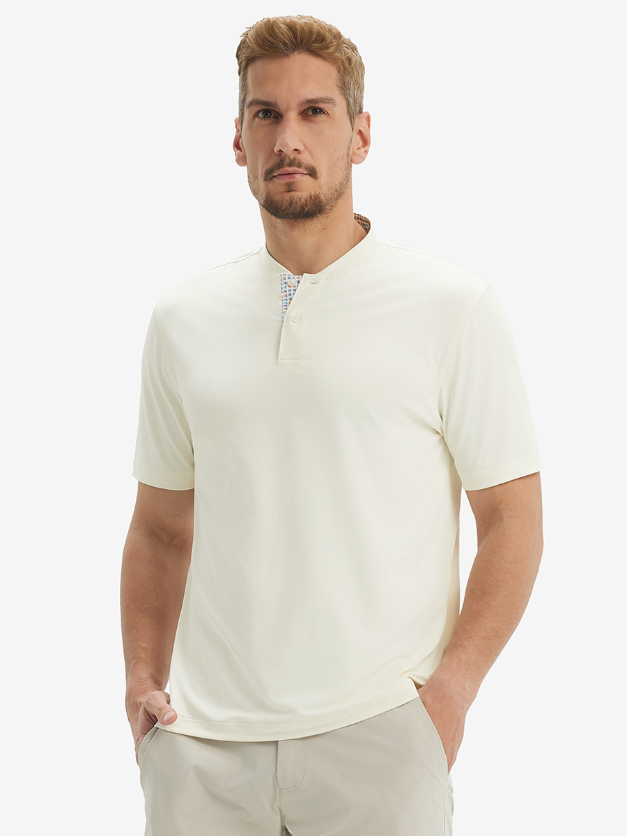 Moisture-Wicking Short Sleeve Henley Shirt