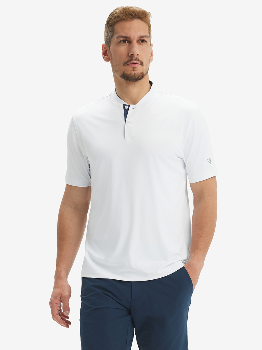 Moisture-Wicking Short Sleeve Henley Shirt
