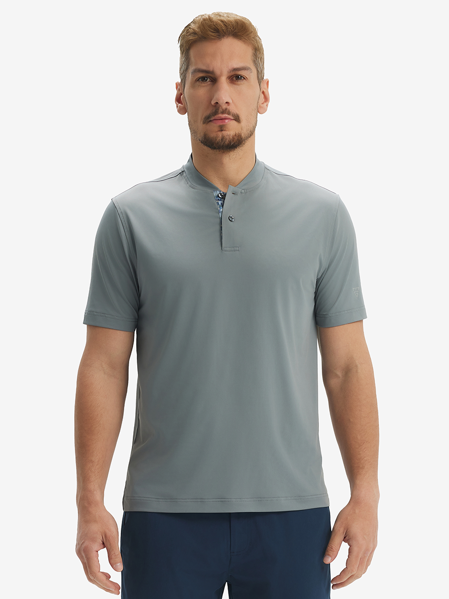 Moisture-Wicking Short Sleeve Henley Shirt
