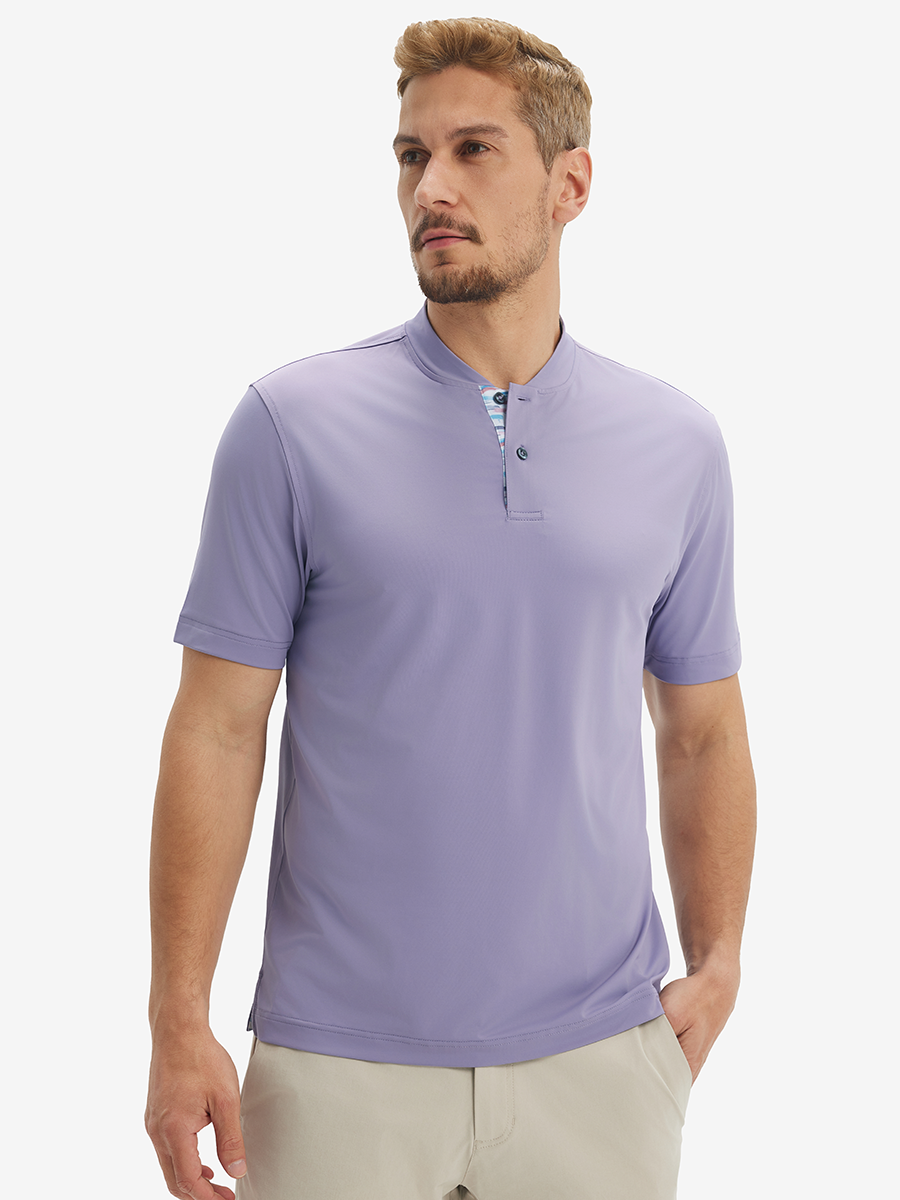 Moisture-Wicking Short Sleeve Henley Shirt