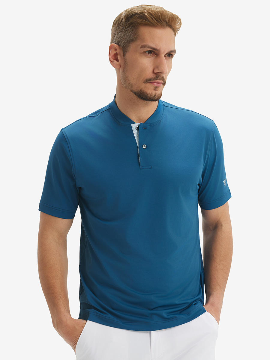 Moisture-Wicking Short Sleeve Henley Shirt