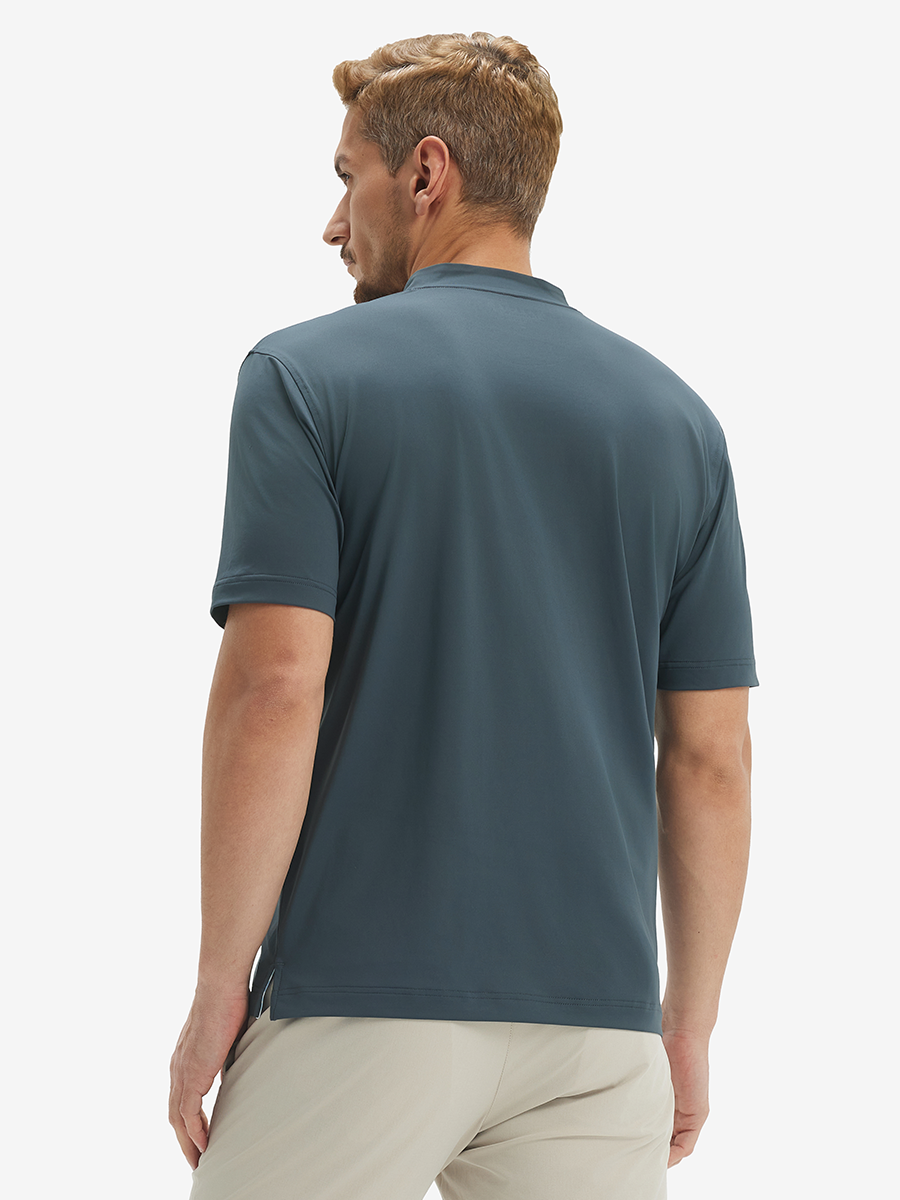 Moisture-Wicking Short Sleeve Henley Shirt