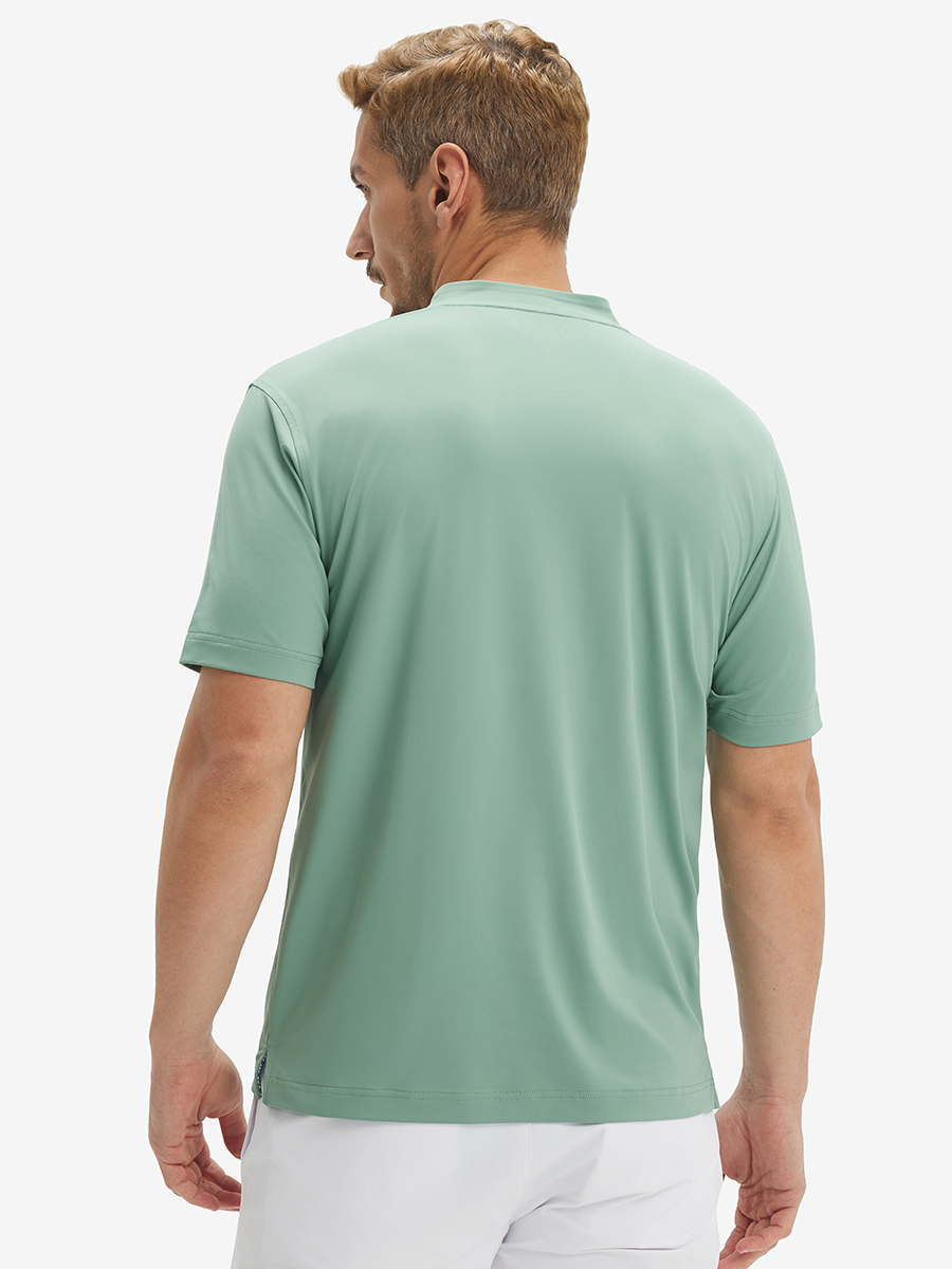 Moisture-Wicking Short Sleeve Henley Shirt