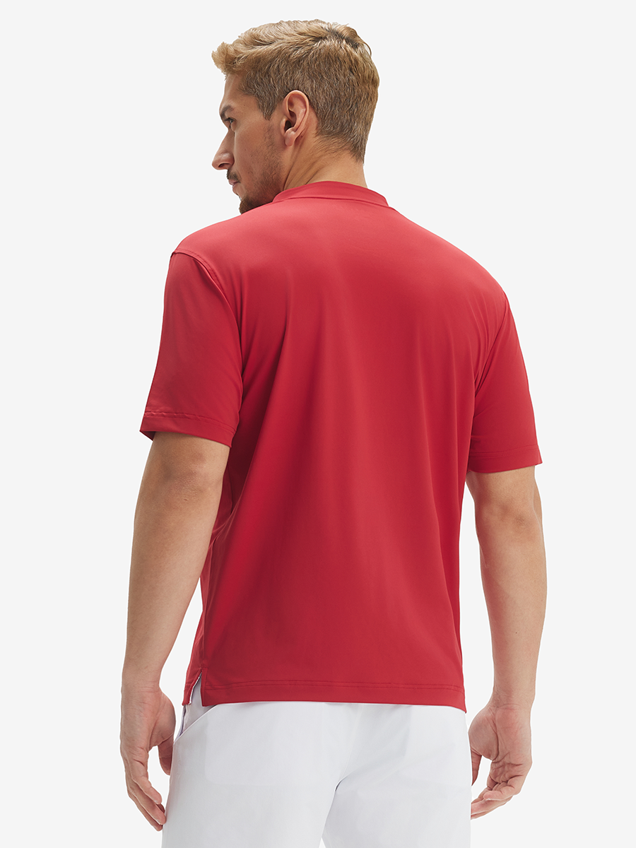 Moisture-Wicking Short Sleeve Henley Shirt