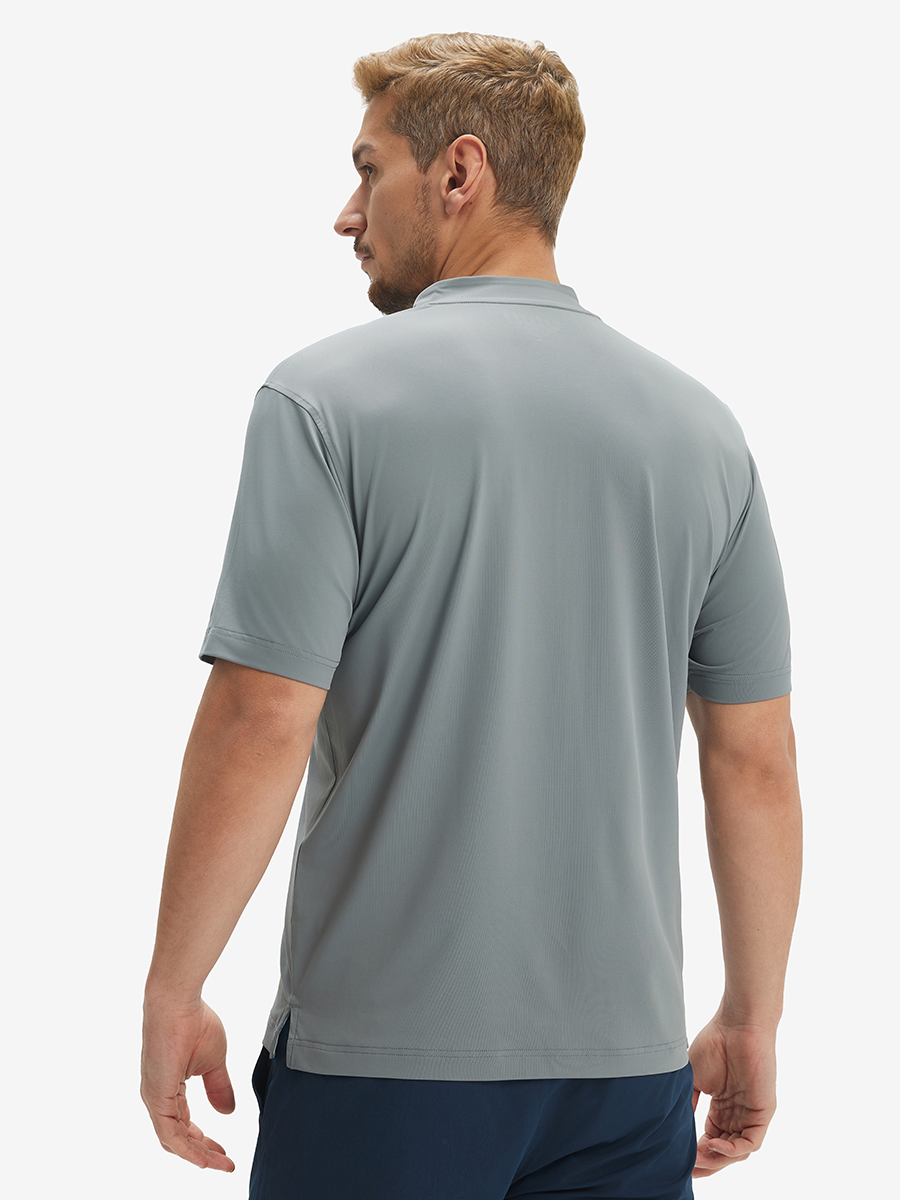 Moisture-Wicking Short Sleeve Henley Shirt