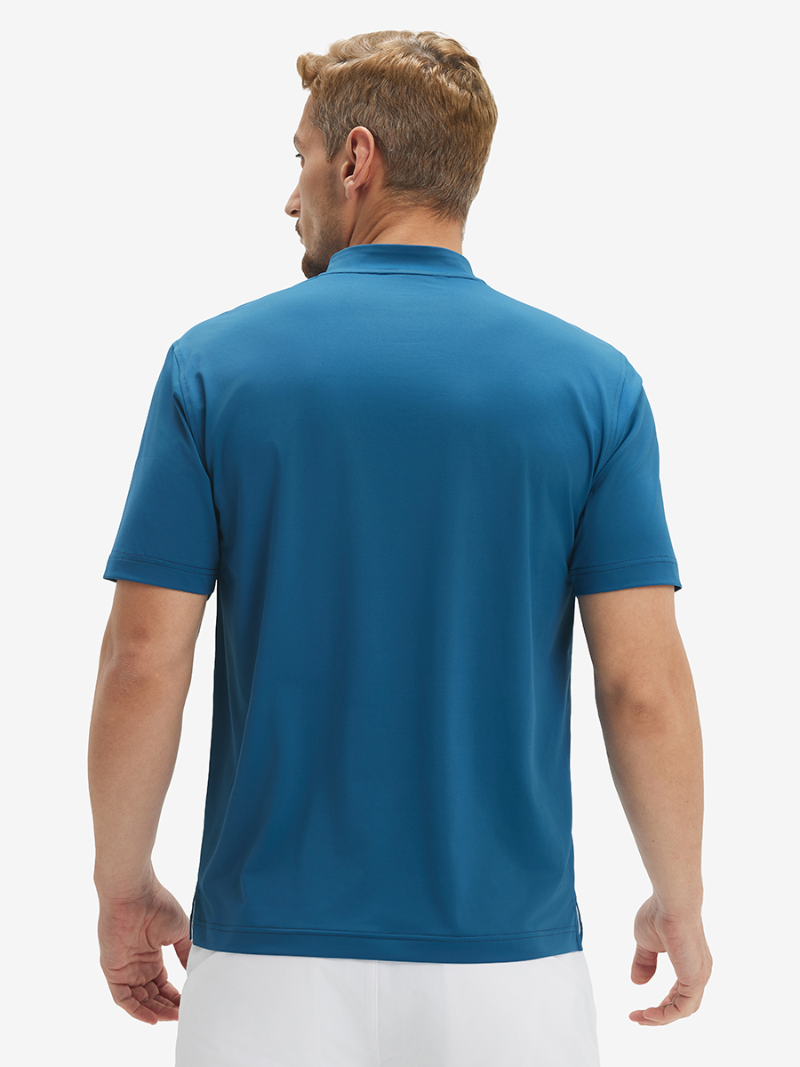 Moisture-Wicking Short Sleeve Henley Shirt