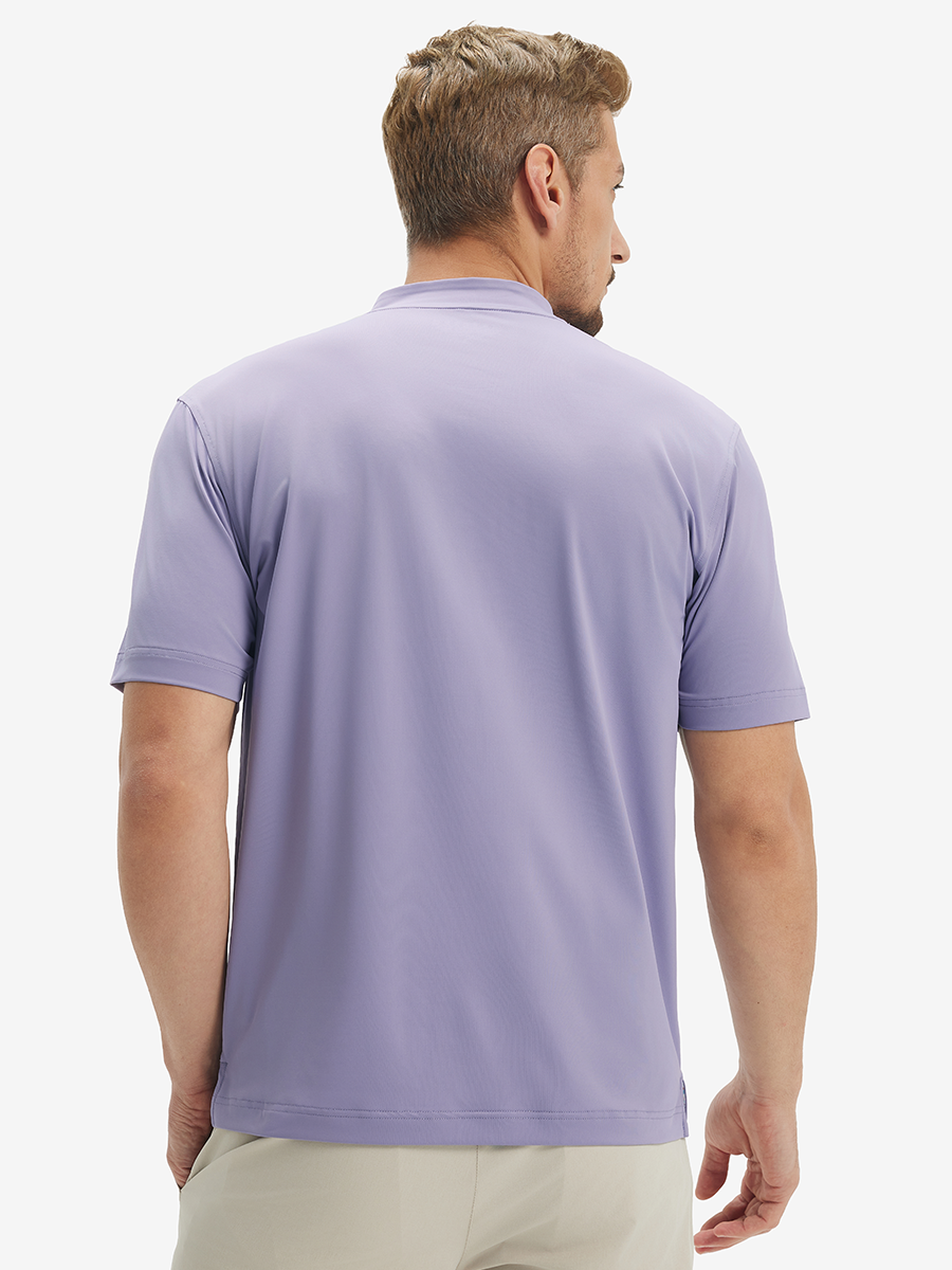Moisture-Wicking Short Sleeve Henley Shirt
