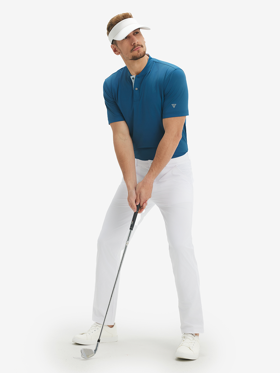 Moisture-Wicking Short Sleeve Henley Shirt