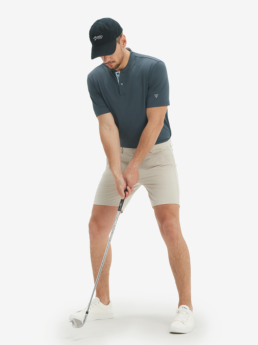 Moisture-Wicking Short Sleeve Henley Shirt