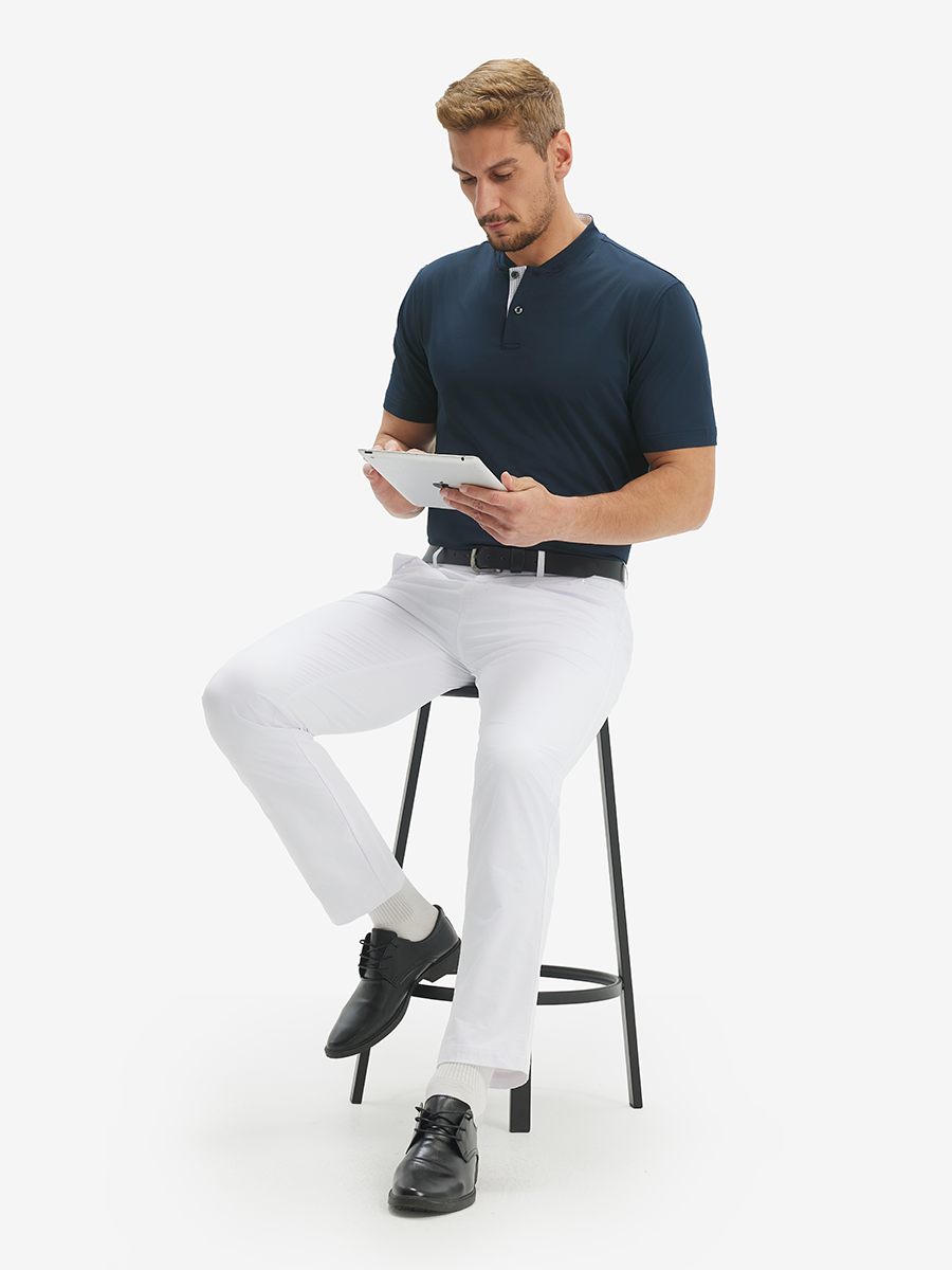 Moisture-Wicking Short Sleeve Henley Shirt