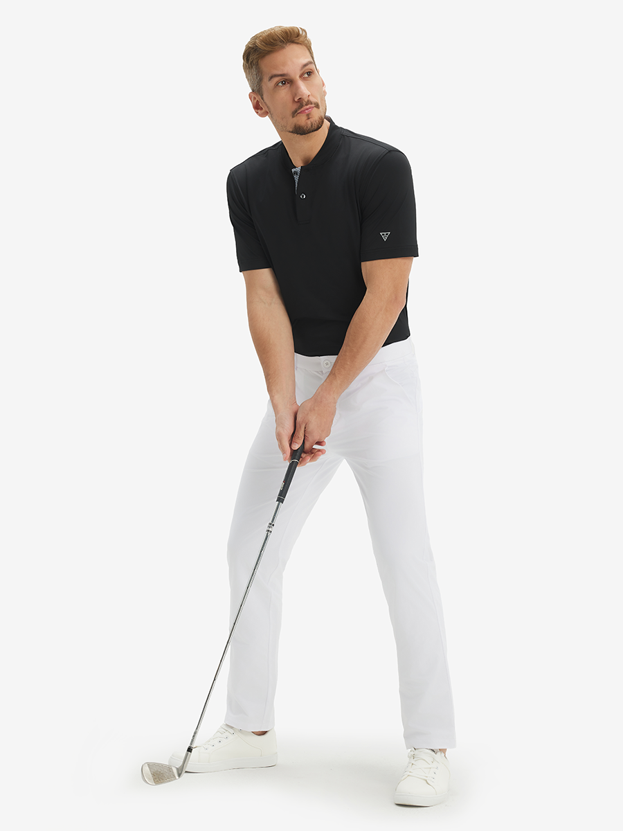 Moisture-Wicking Short Sleeve Henley Shirt