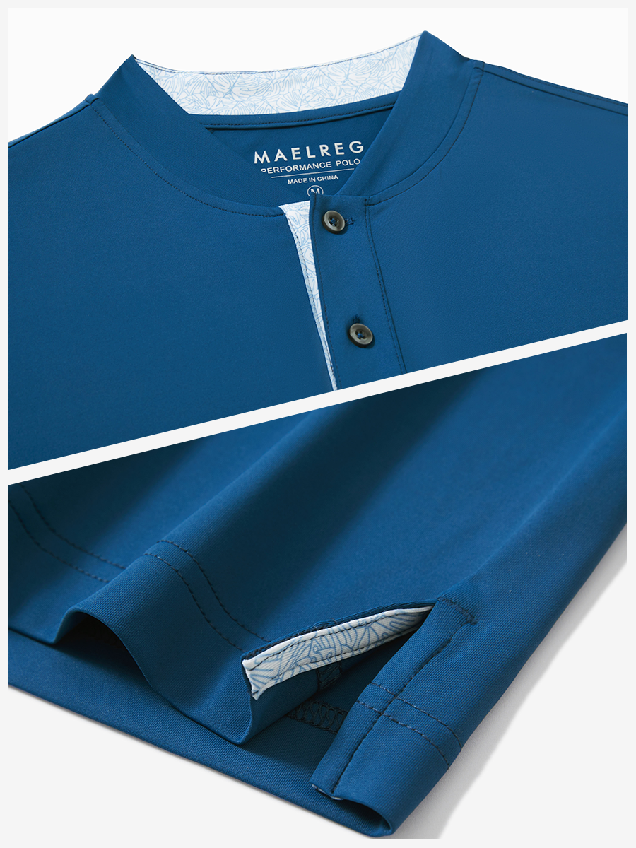 Moisture-Wicking Short Sleeve Henley Shirt