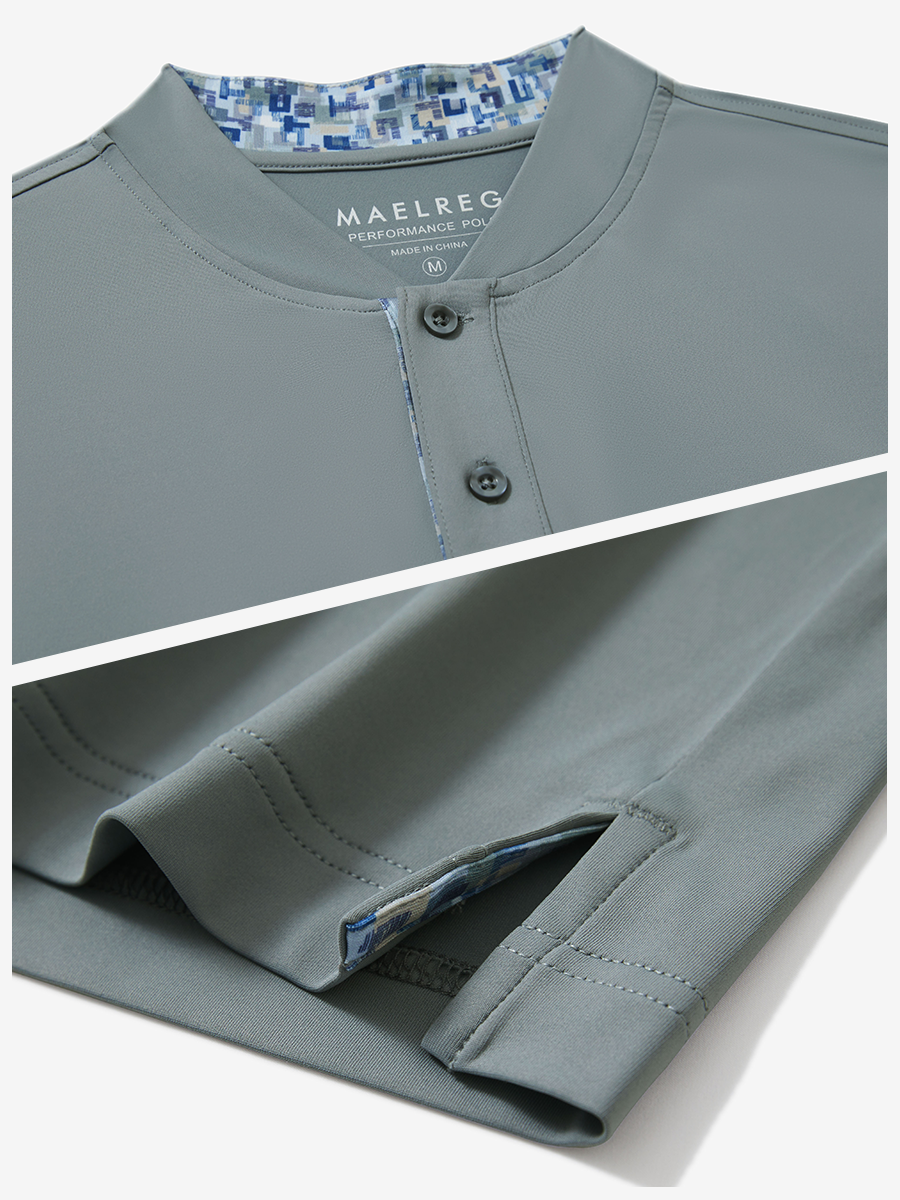 Moisture-Wicking Short Sleeve Henley Shirt