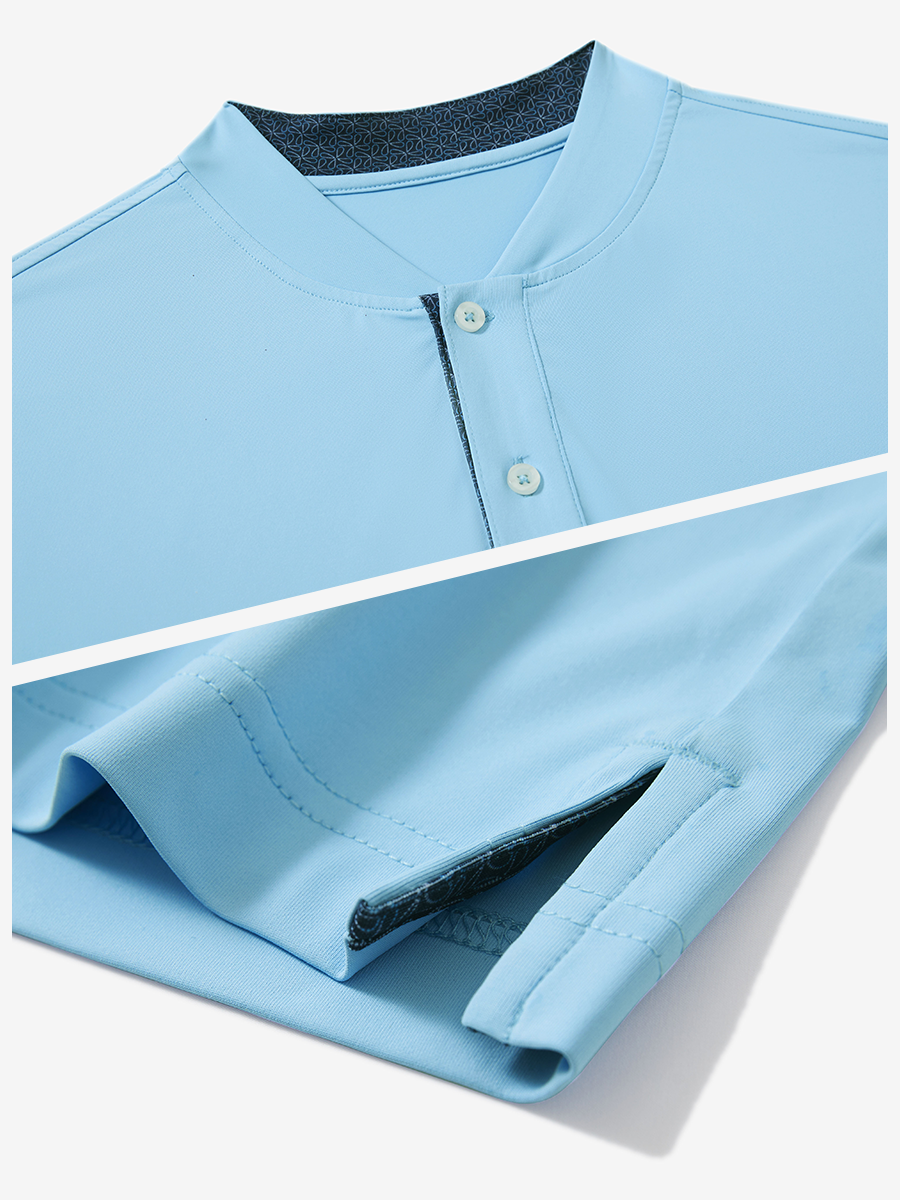 Moisture-Wicking Short Sleeve Henley Shirt