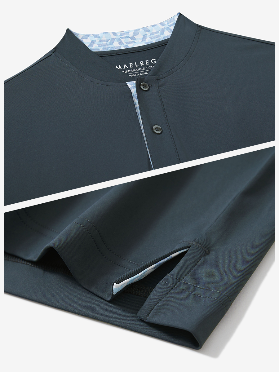 Moisture-Wicking Short Sleeve Henley Shirt