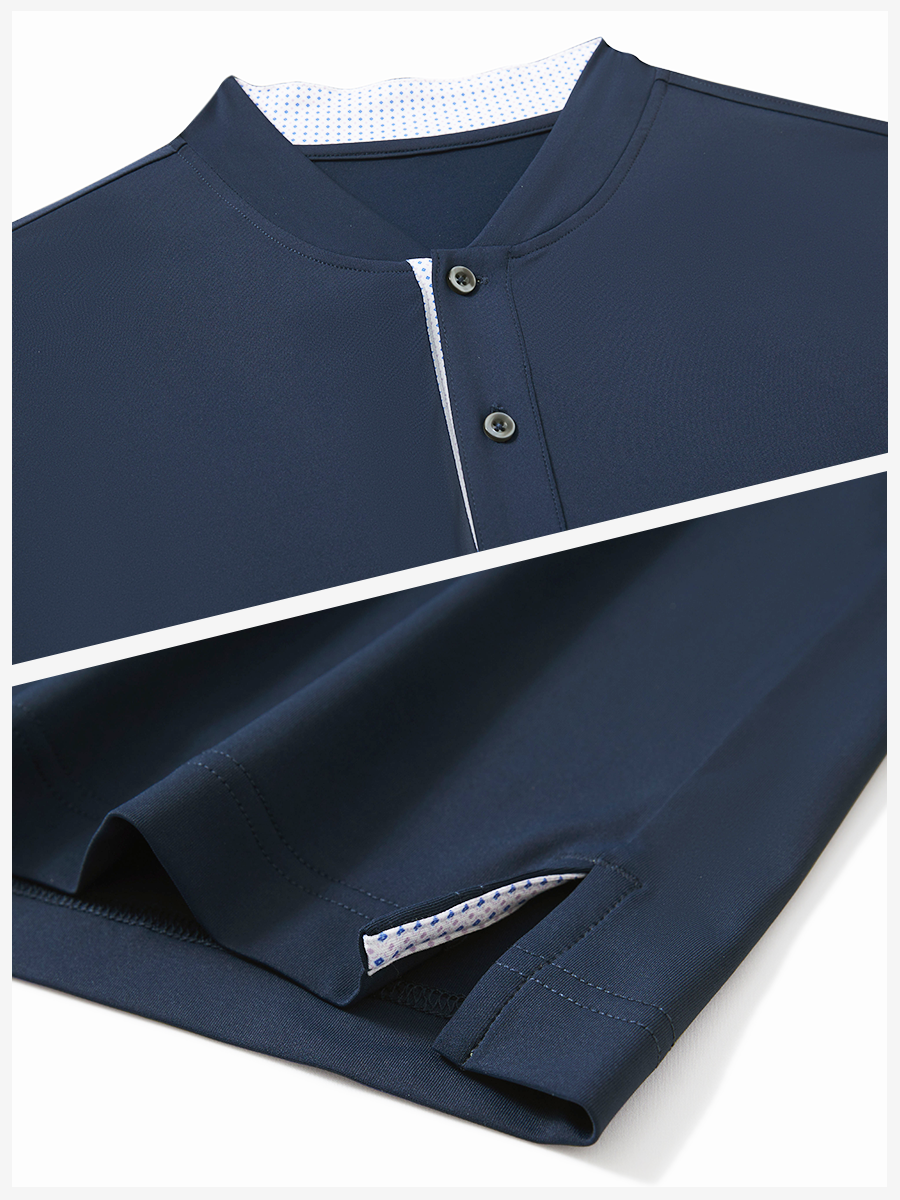 Moisture-Wicking Short Sleeve Henley Shirt