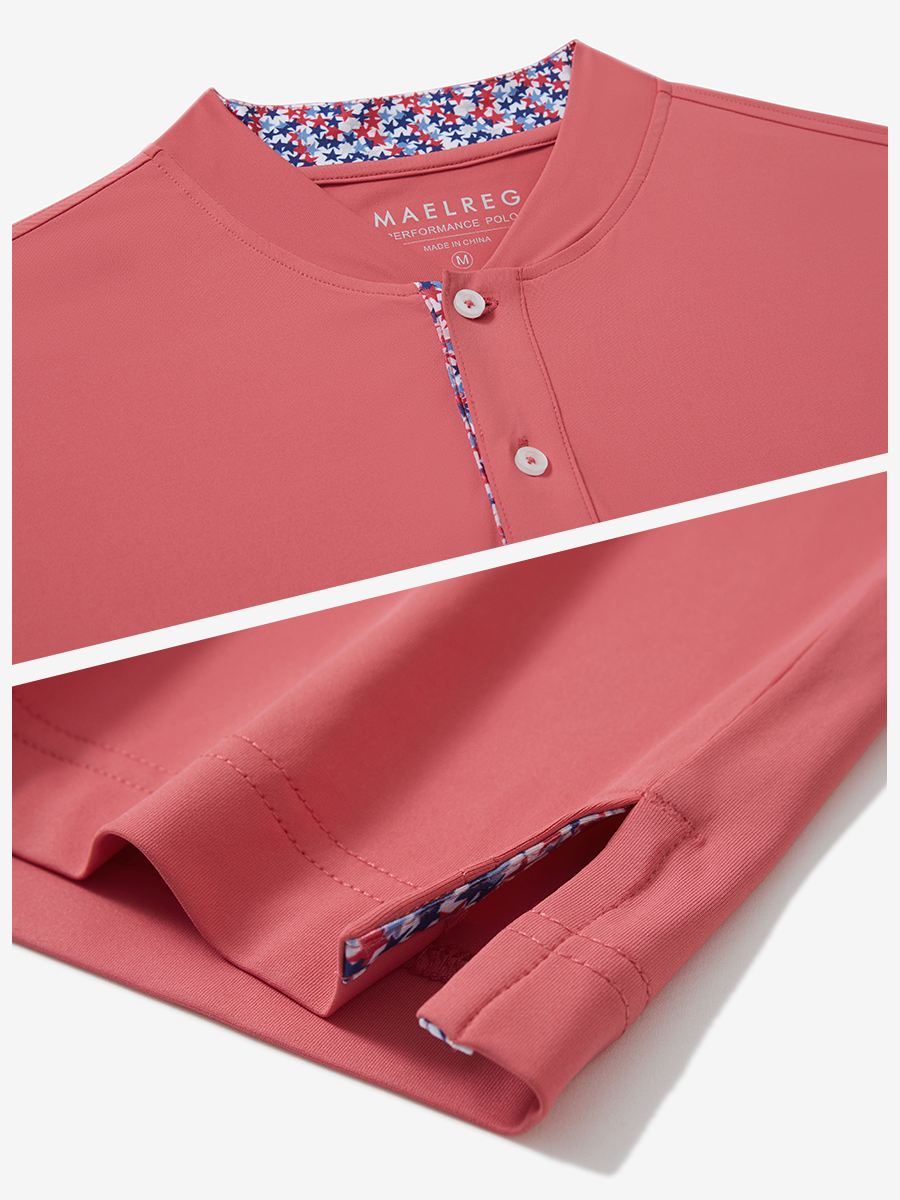 Moisture-Wicking Short Sleeve Henley Shirt