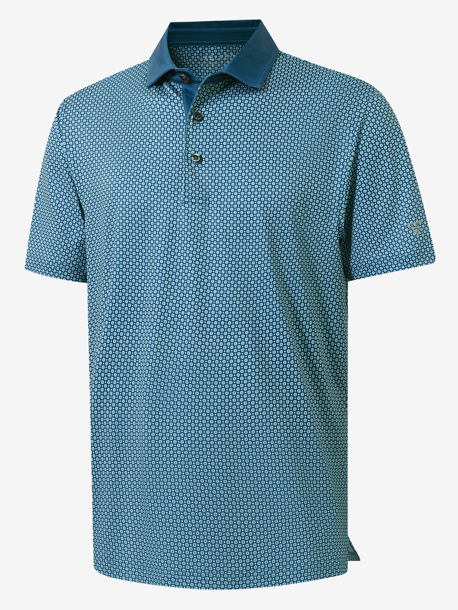 Lightweight Stretch Upgraded Print Golf Polo Shirts