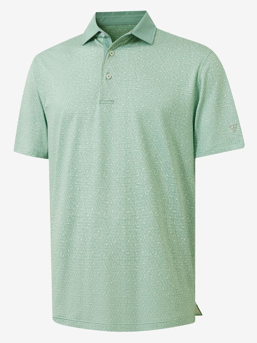 Lightweight Stretch Upgraded Print Golf Polo Shirts