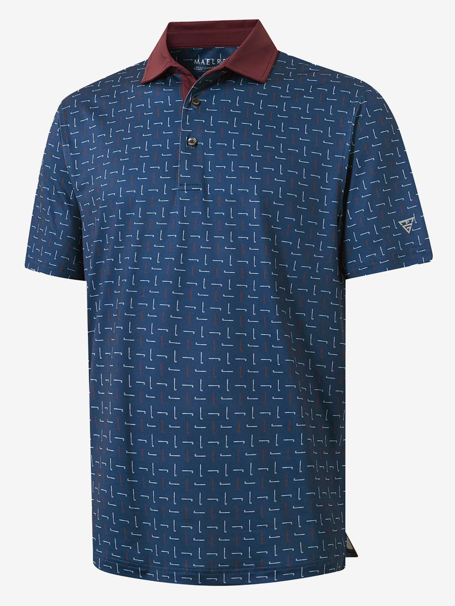 Lightweight Stretch Upgraded Print Golf Polo Shirts