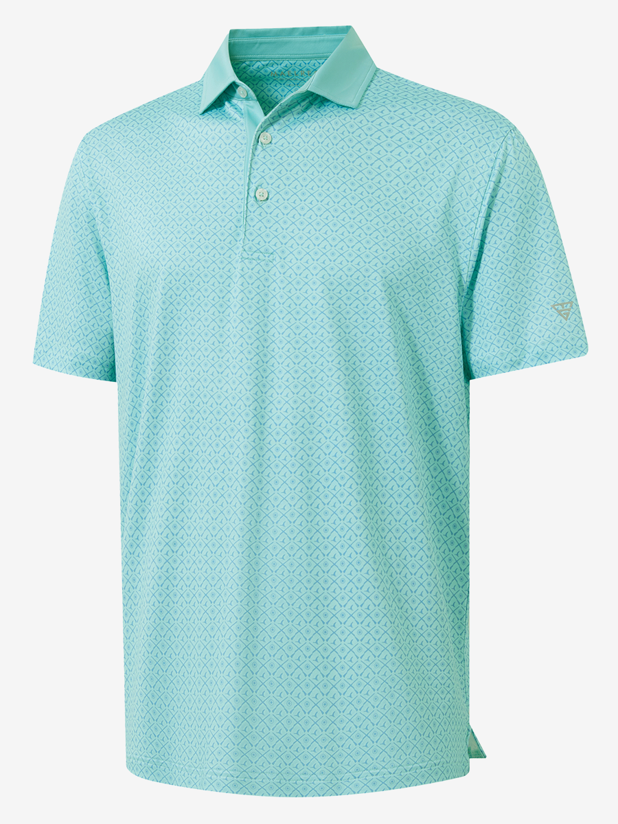 Lightweight Stretch Upgraded Print Golf Polo Shirts