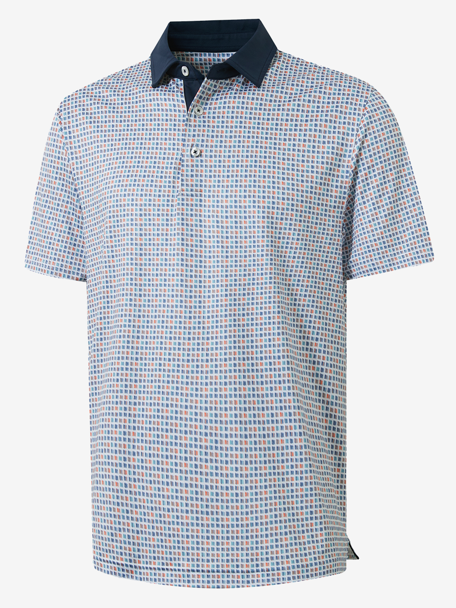 Lightweight Stretch Upgraded Print Golf Polo Shirts