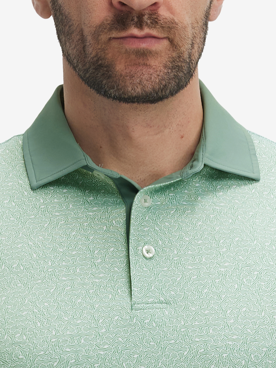 Lightweight Stretch Upgraded Print Golf Polo Shirts