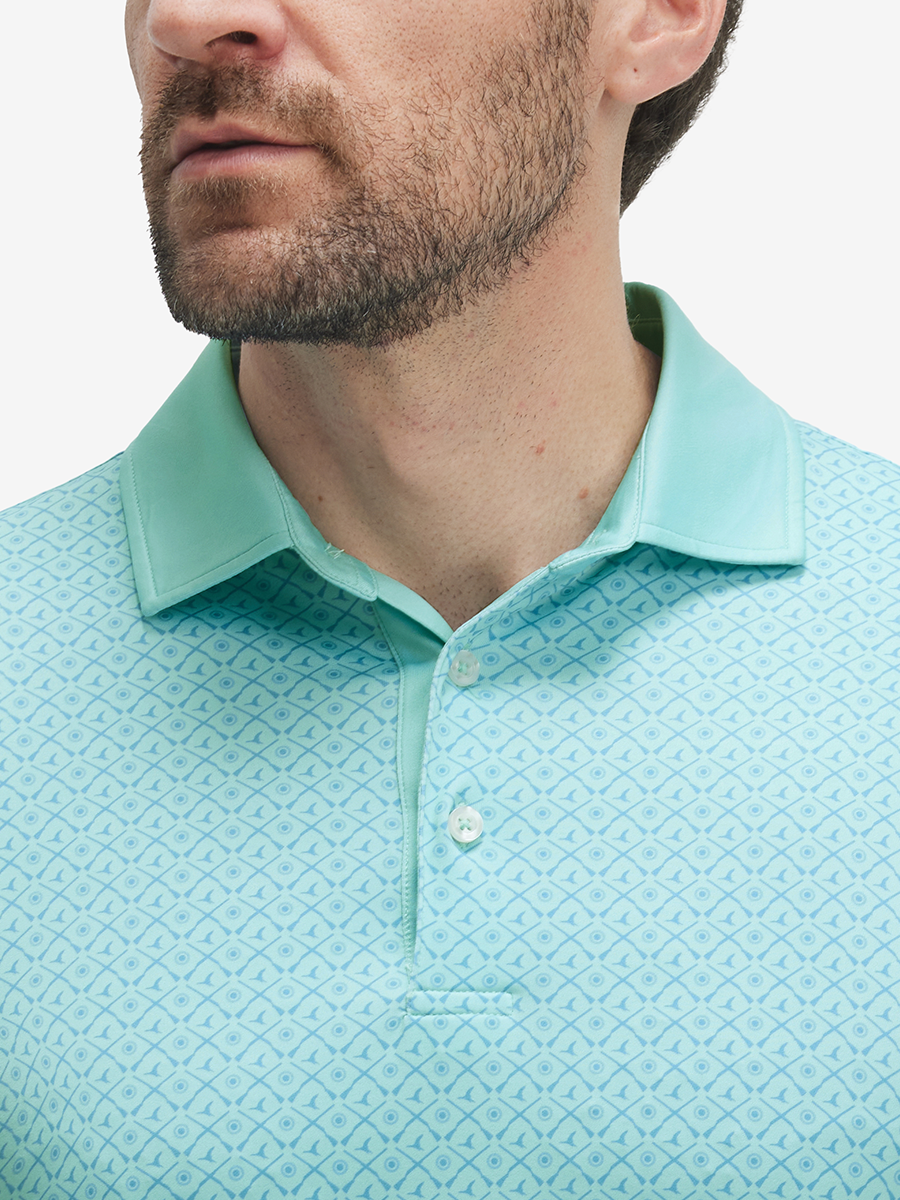 Lightweight Stretch Upgraded Print Golf Polo Shirts