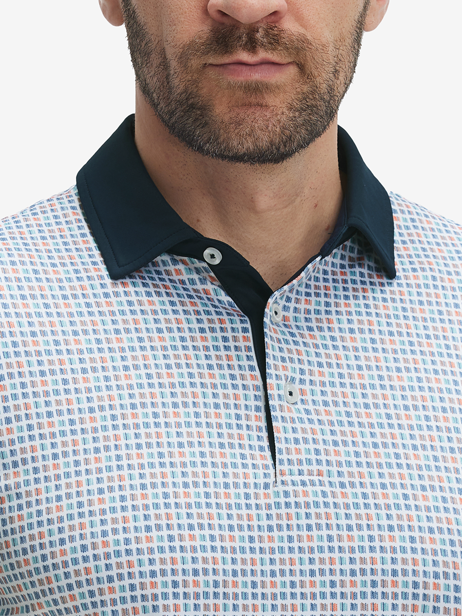 Lightweight Stretch Upgraded Print Golf Polo Shirts