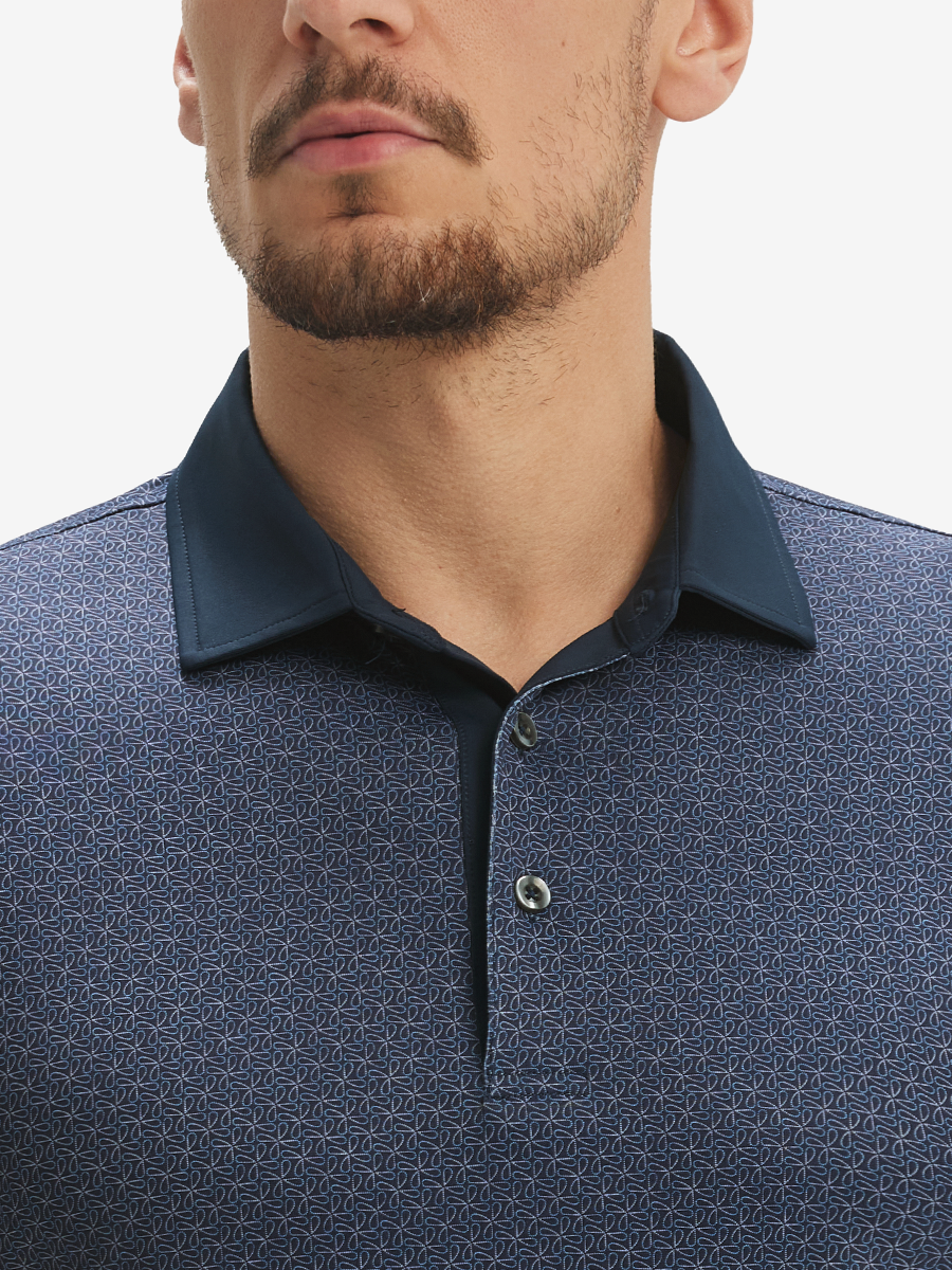 Lightweight Stretch Upgraded Print Golf Polo Shirts