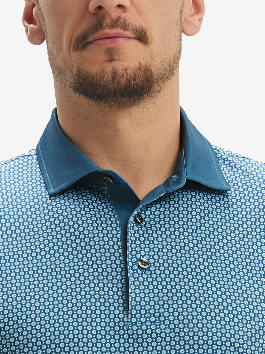 Lightweight Stretch Upgraded Print Golf Polo Shirts