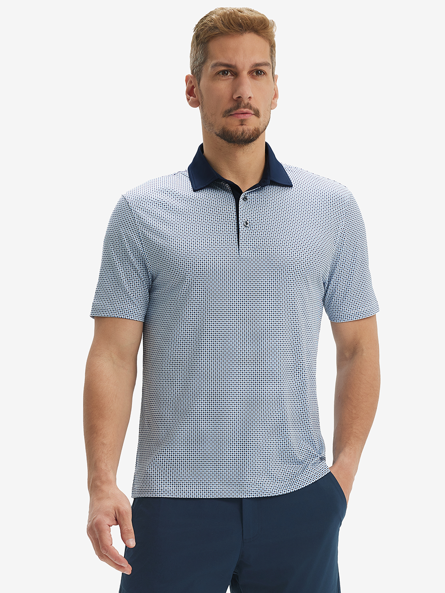 Lightweight Stretch Upgraded Print Golf Polo Shirts