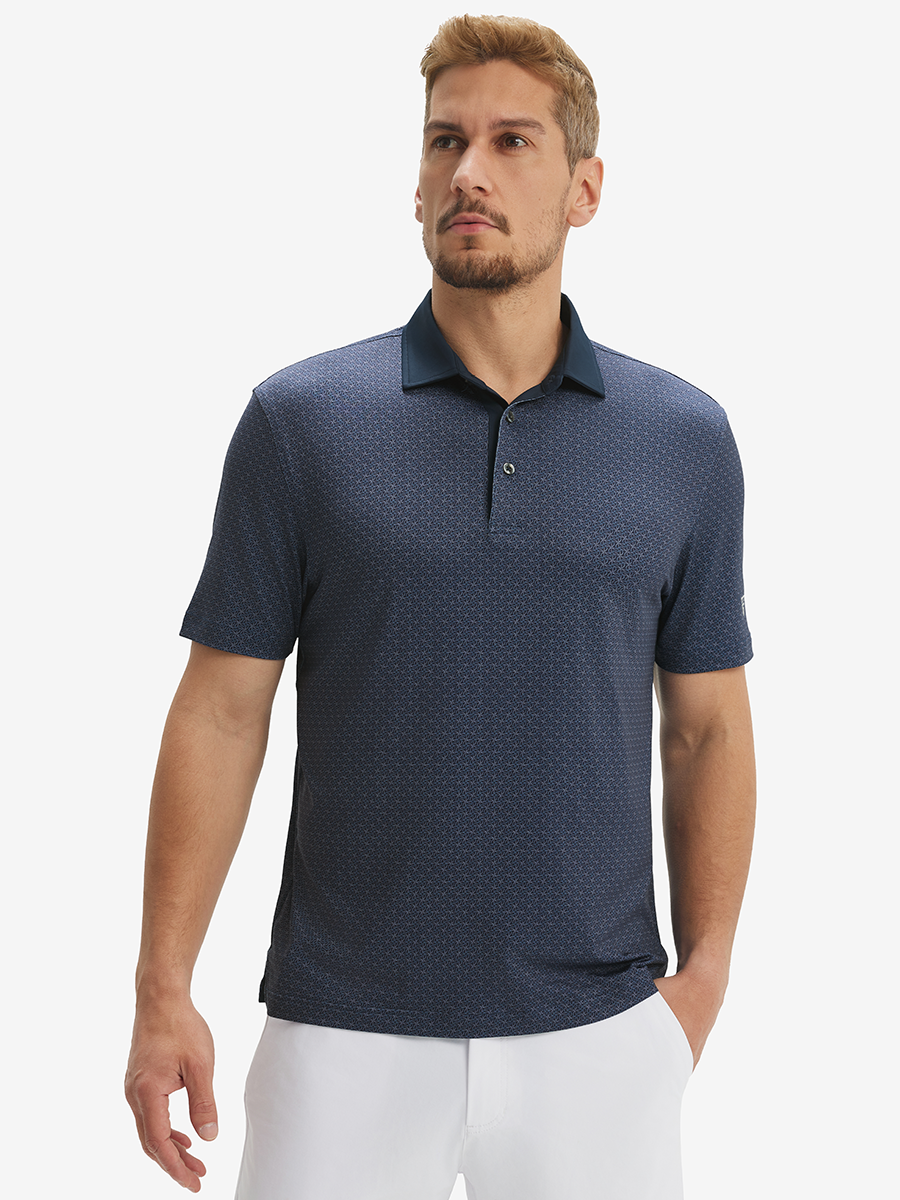 Lightweight Stretch Upgraded Print Golf Polo Shirts