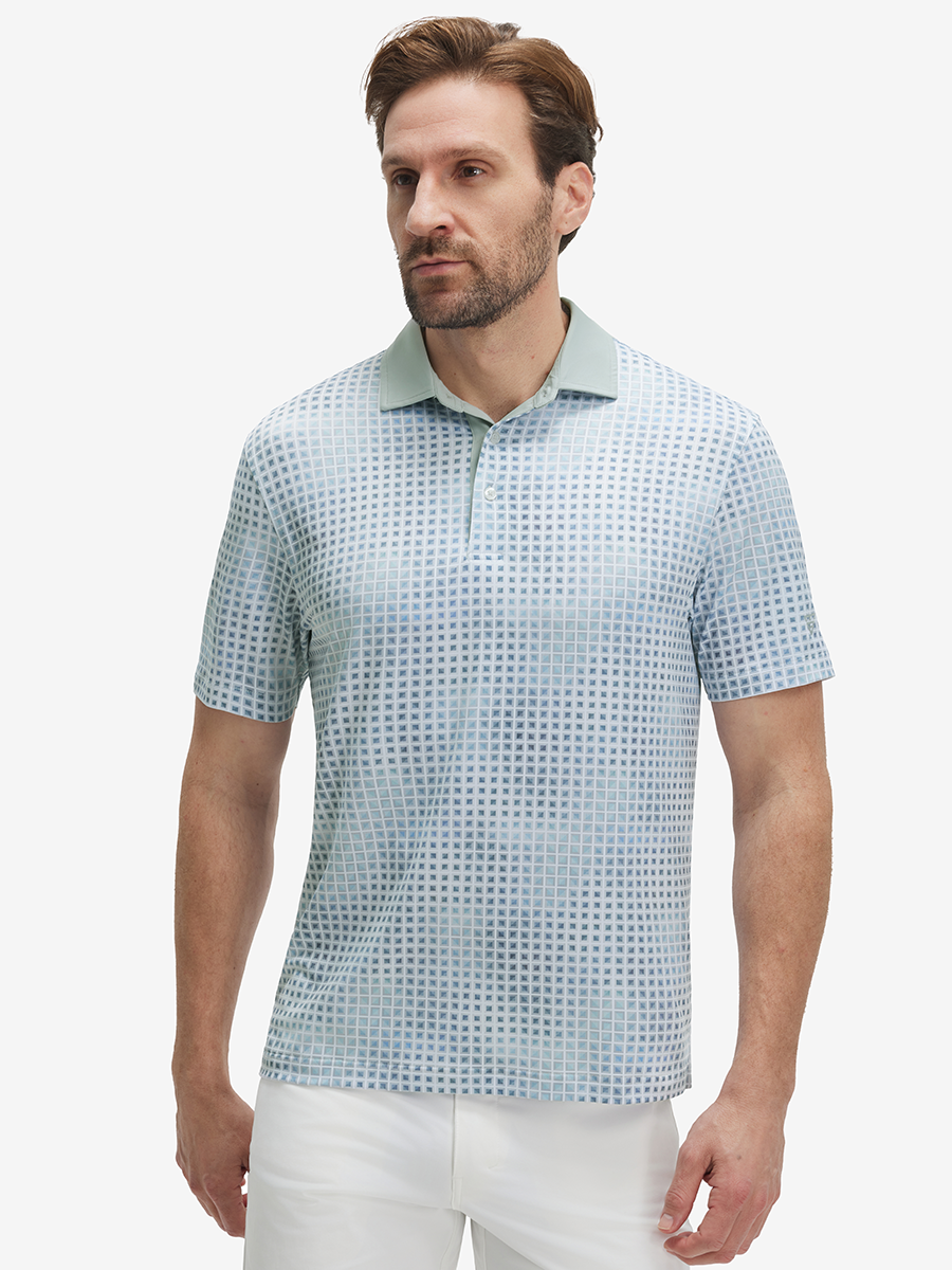 Lightweight Stretch Upgraded Print Golf Polo Shirts