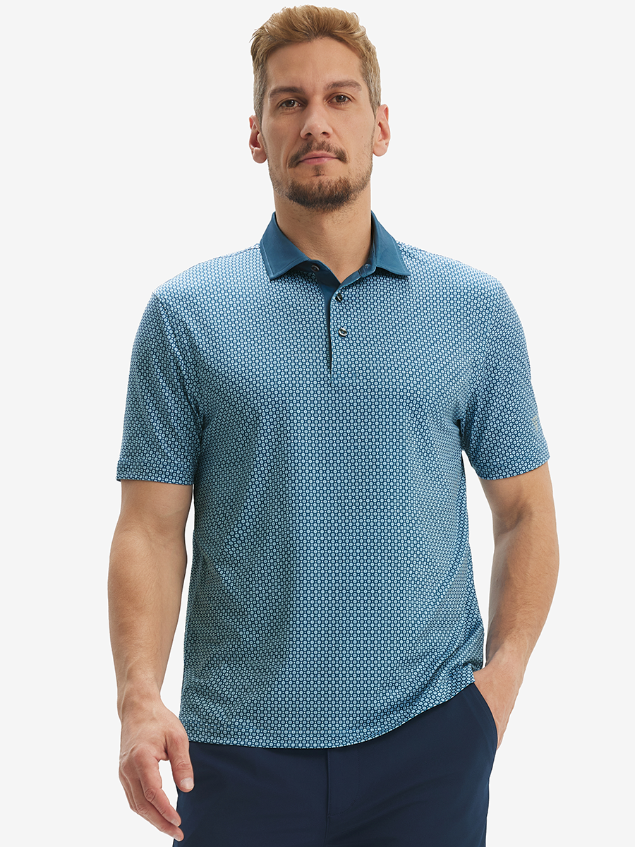 Lightweight Stretch Upgraded Print Golf Polo Shirts