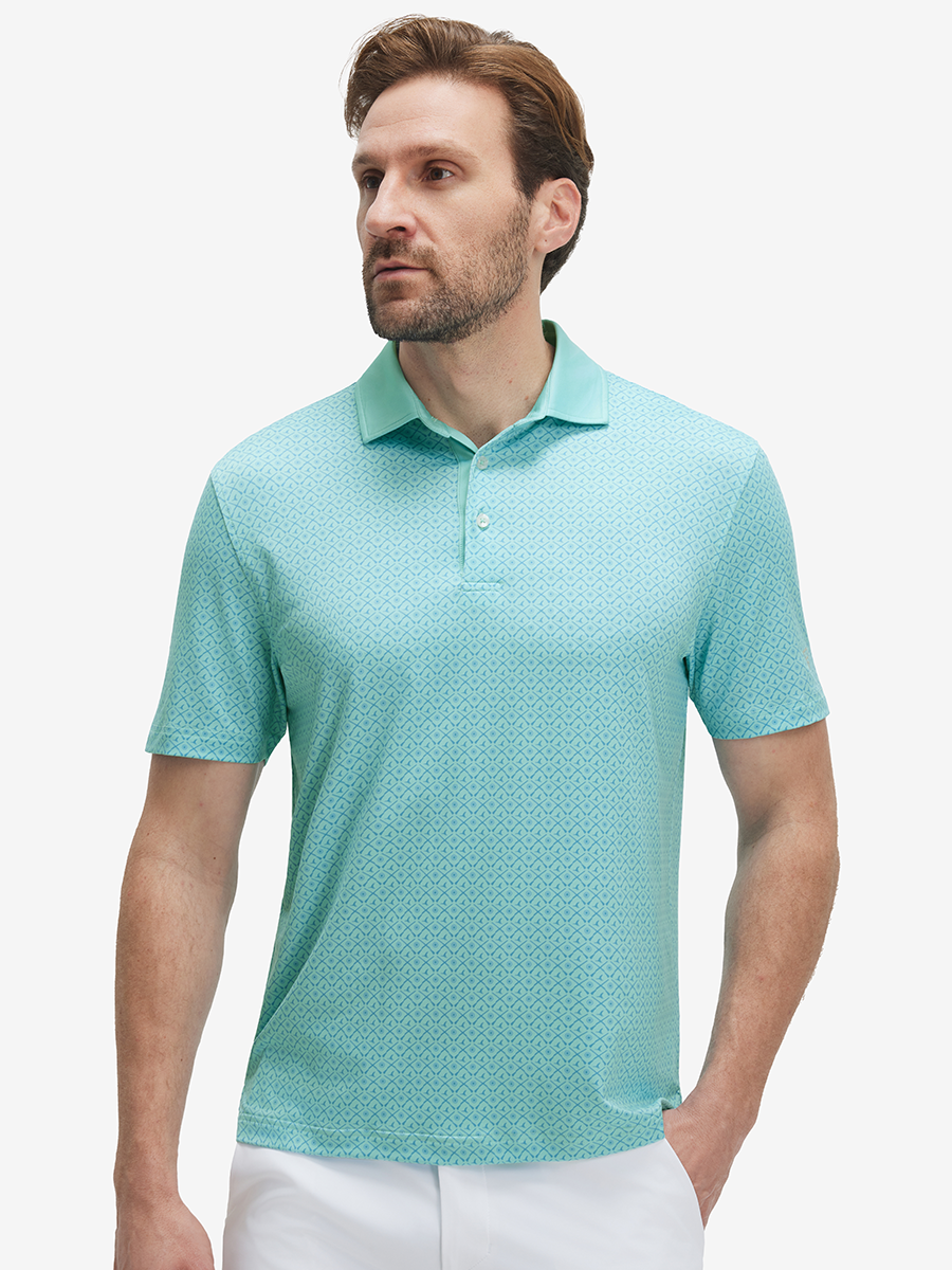 Lightweight Stretch Upgraded Print Golf Polo Shirts