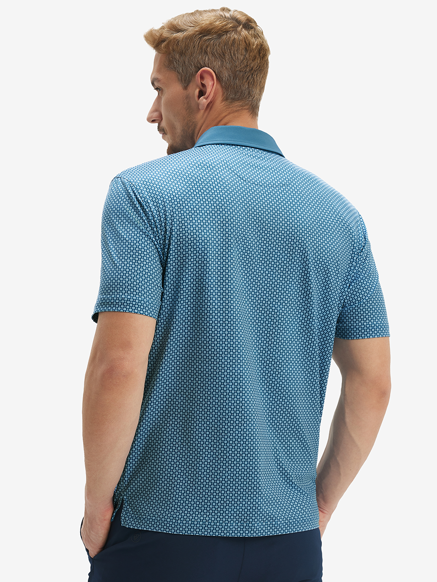 Lightweight Stretch Upgraded Print Golf Polo Shirts
