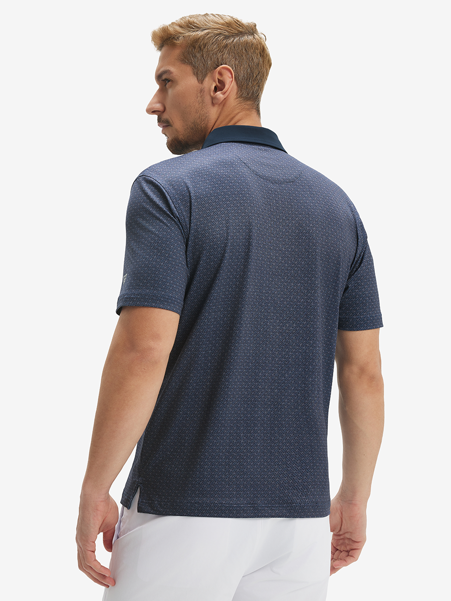 Lightweight Stretch Upgraded Print Golf Polo Shirts