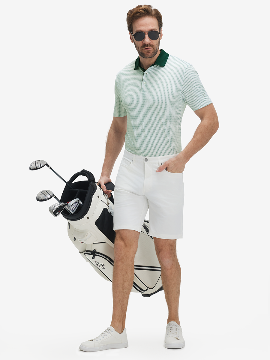 Lightweight Stretch Upgraded Print Golf Polo Shirts
