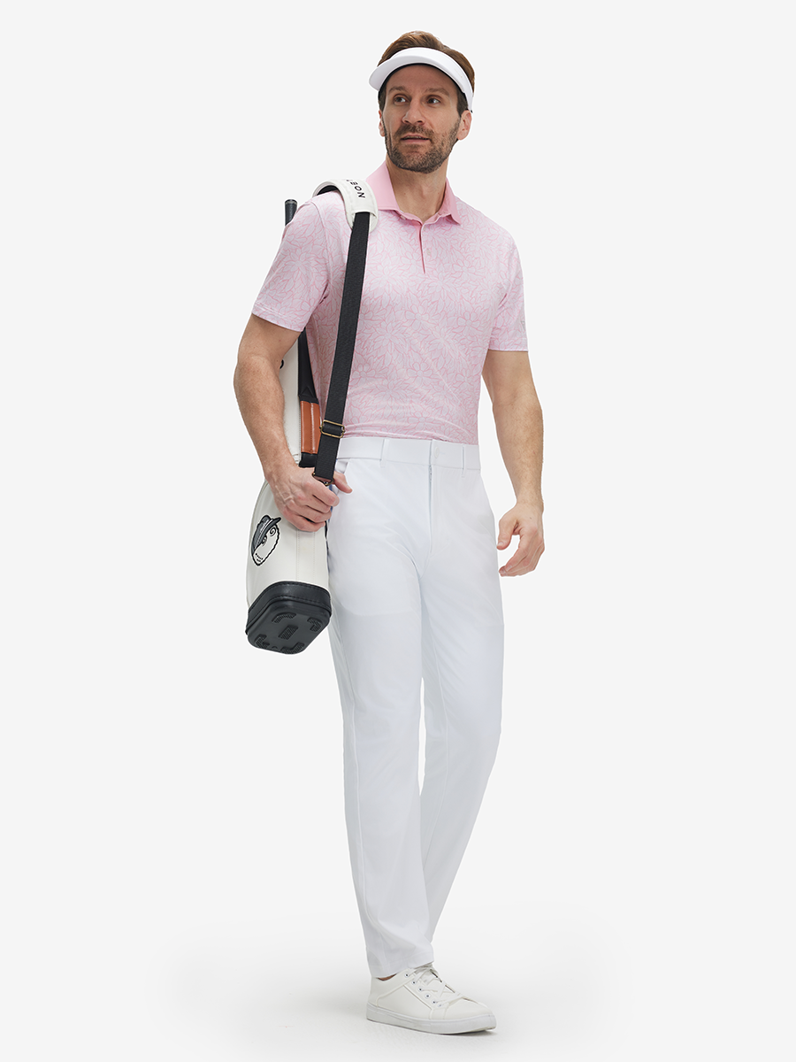 Lightweight Stretch Upgraded Print Golf Polo Shirts