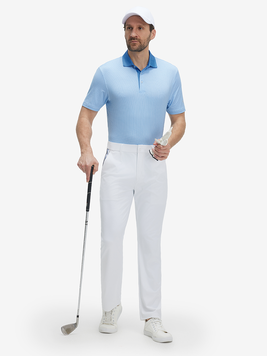 Lightweight Stretch Upgraded Print Golf Polo Shirts