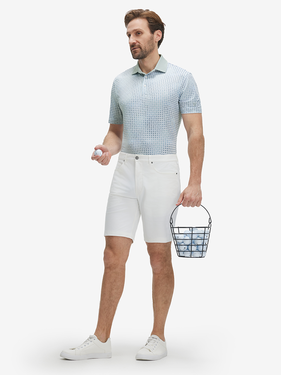 Lightweight Stretch Upgraded Print Golf Polo Shirts